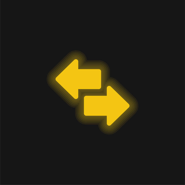 Frecce giallo incandescente icona al neon - Vettoriali, immagini