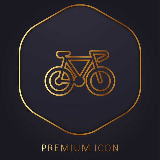 Bicicleta línea de oro logotipo premium o icono - Vector, Imagen