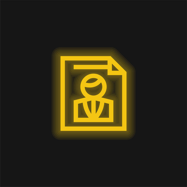 Ballot yellow glowing neon icon - Vector, Image