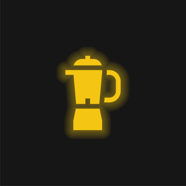 Turmixgép sárga izzó neon ikon - Vektor, kép