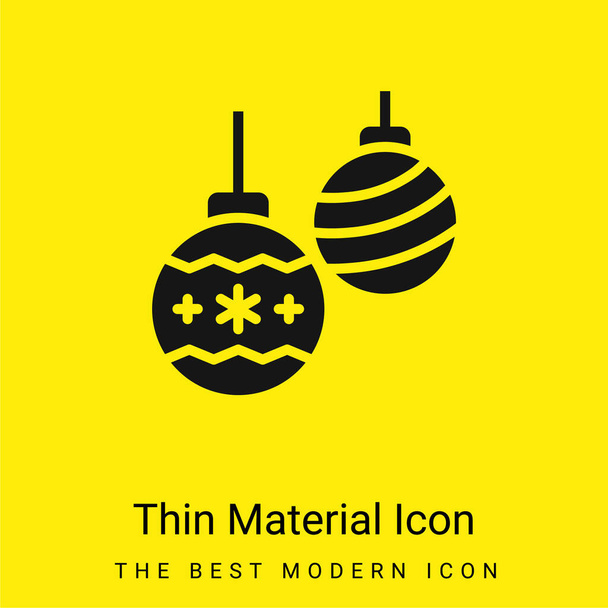 Icône matérielle minimale Bauble jaune vif - Vecteur, image