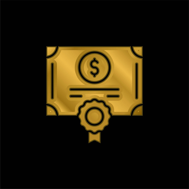 Vincular banhado a ouro ícone metálico ou vetor logotipo - Vetor, Imagem