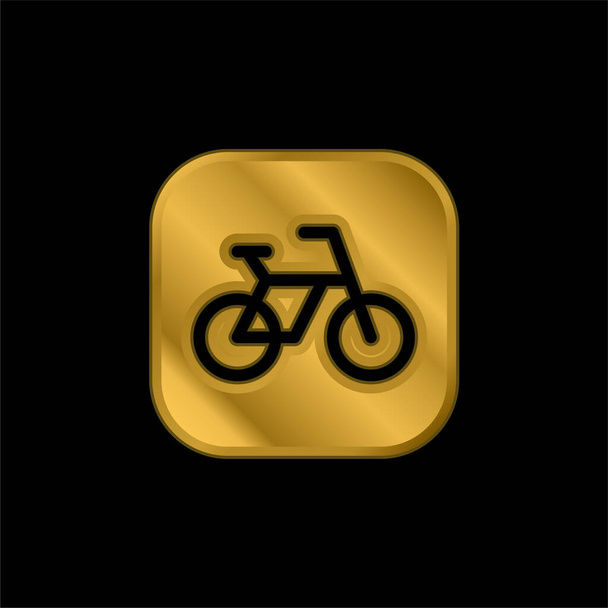 Bicicletta oro placcato icona metallica o logo vettoriale - Vettoriali, immagini
