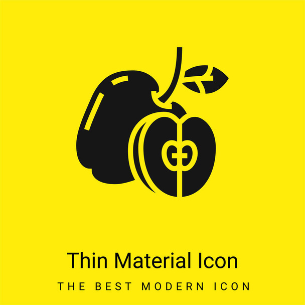 Apple mínimo icono de material amarillo brillante - Vector, imagen
