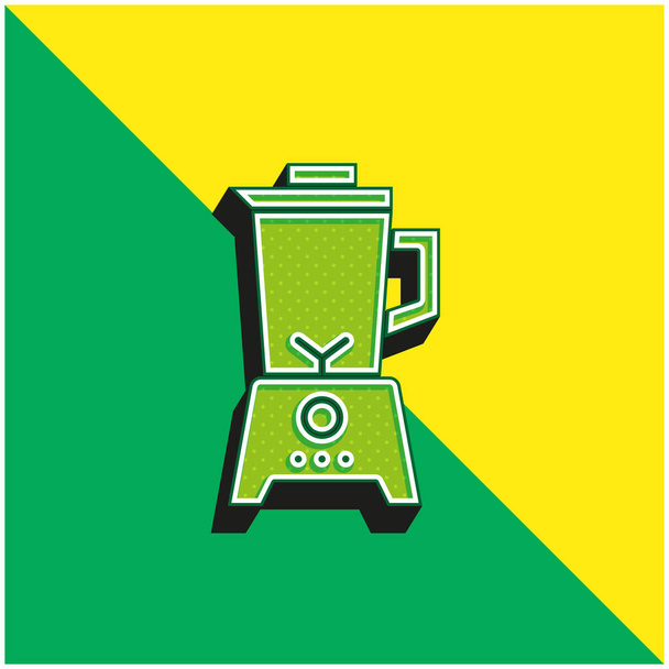 Blender Zielony i żółty nowoczesny ikona wektora 3D logo - Wektor, obraz