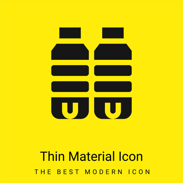 Bottles minimal bright yellow material icon - Vector, Image