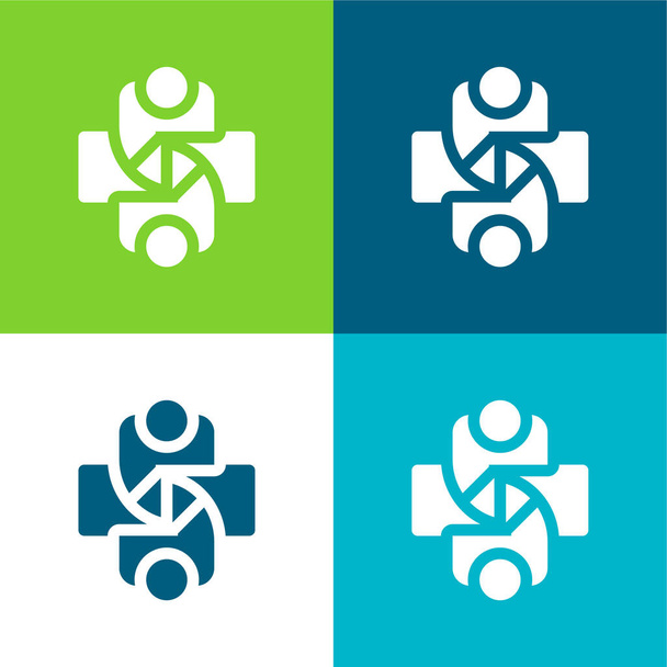 Megállapodás Lapos négy szín minimális ikon készlet - Vektor, kép