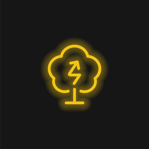 Icône néon jaune Bio Energy - Vecteur, image