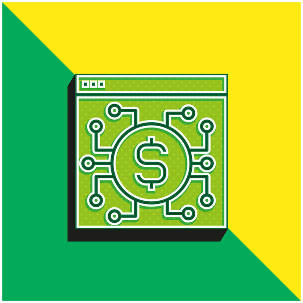 Applicazione Logo moderno verde e giallo dell'icona vettoriale 3d - Vettoriali, immagini