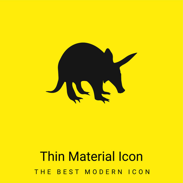 Ant Eater Shape minimal bright yellow material icon - Vector, Image