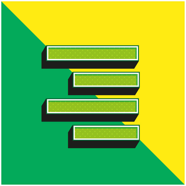 Igazítás Jobb Zöld és sárga modern 3D vektor ikon logó - Vektor, kép