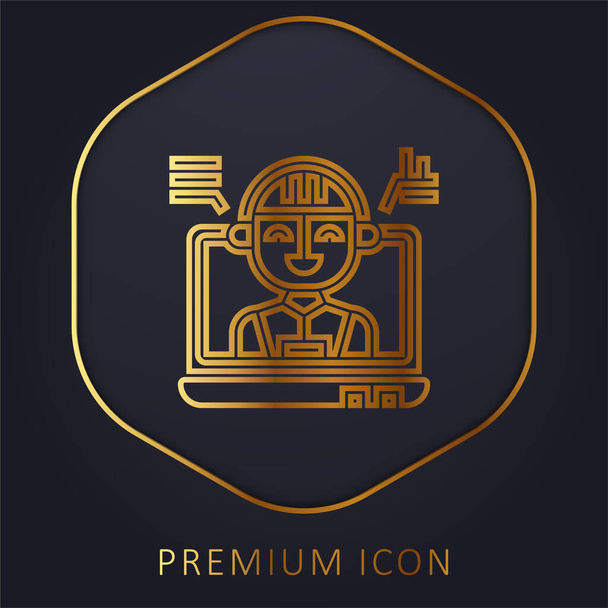 Künstliche Intelligenz goldene Linie Premium-Logo oder Symbol - Vektor, Bild