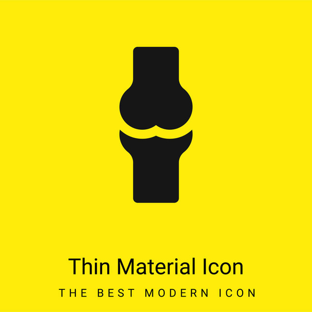 Hueso mínimo icono de material amarillo brillante - Vector, imagen