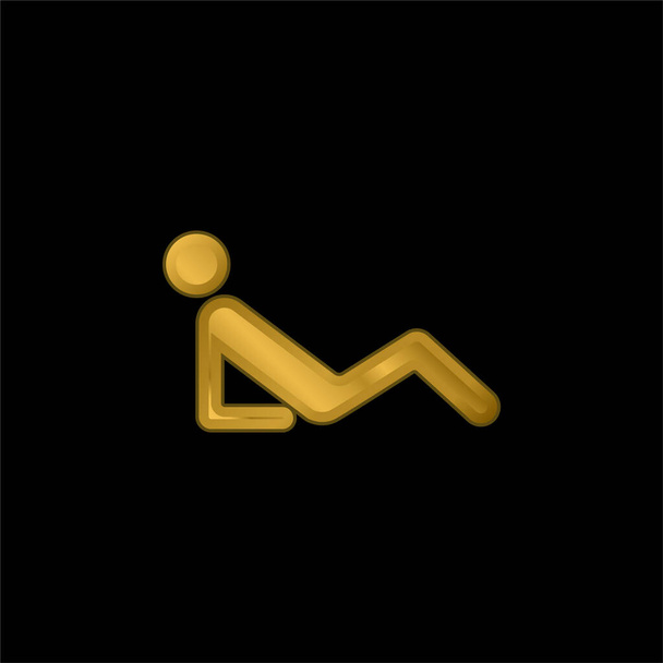 Abs Workout chapado en oro icono metálico o vector de logotipo - Vector, imagen