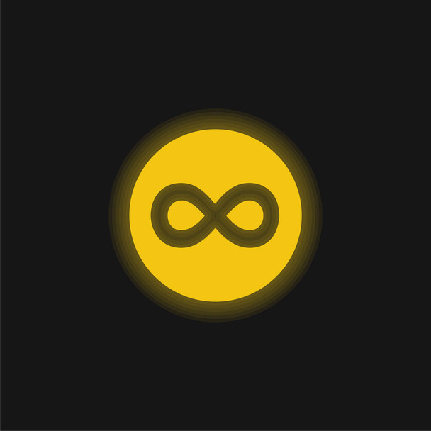 500px Logo gelb leuchtende Neon-Symbol - Vektor, Bild