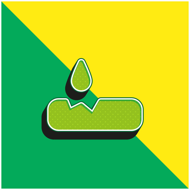 Savteszt Zöld és sárga modern 3D vektor ikon logó - Vektor, kép