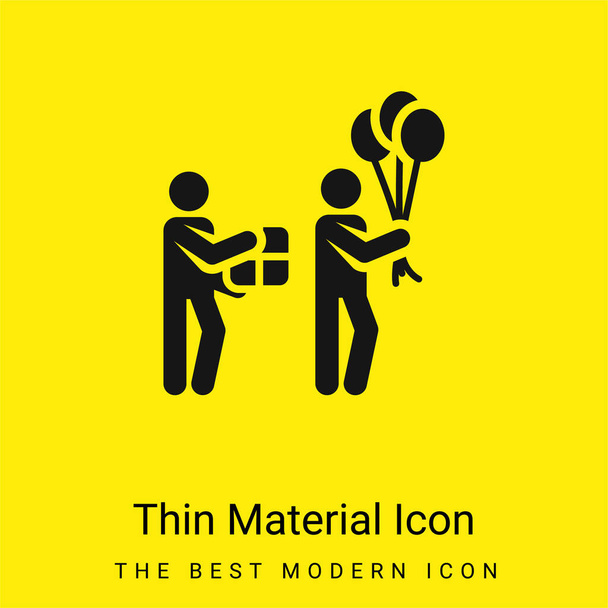 Anniversaire minimal jaune vif icône matérielle - Vecteur, image