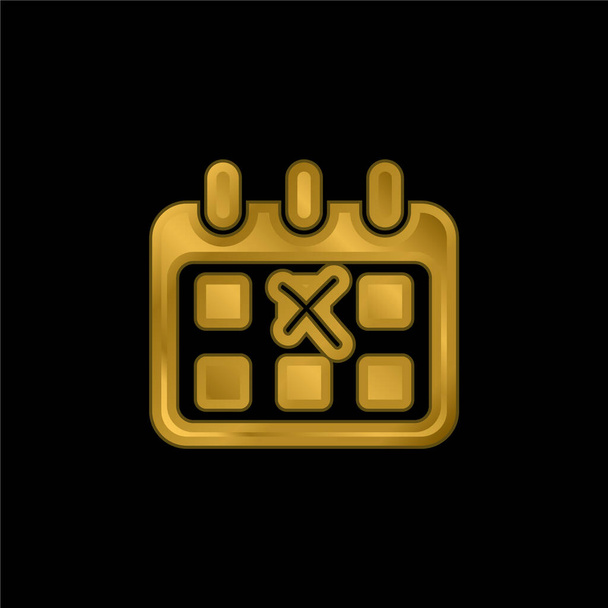 Urodziny złocone metaliczna ikona lub wektor logo - Wektor, obraz