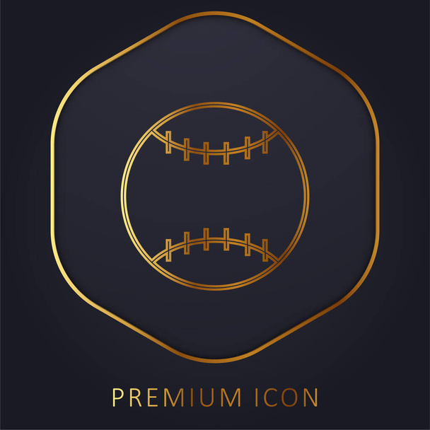 Bola de fútbol americano de línea dorada logotipo premium o icono - Vector, Imagen