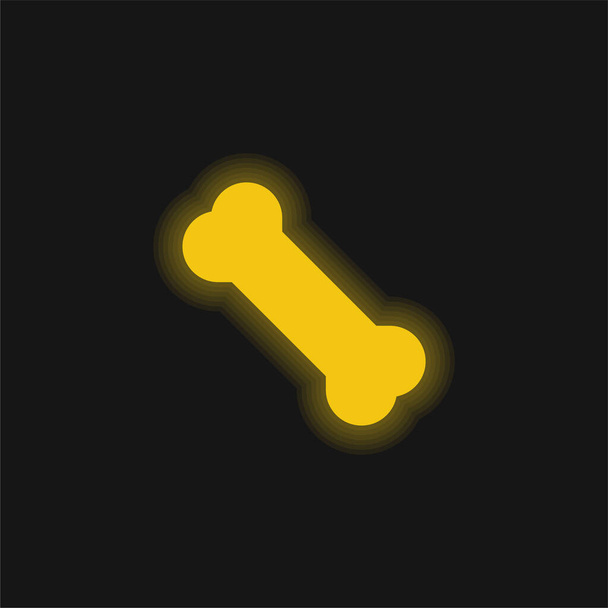 骨黄色の輝くネオンアイコン - ベクター画像