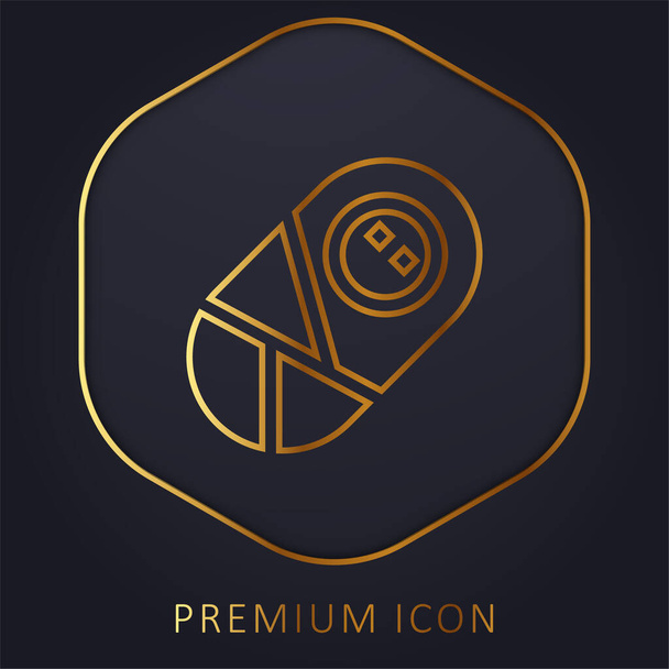 Logotipo premium de línea dorada bebé o icono - Vector, imagen