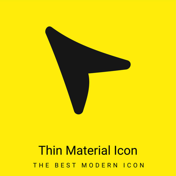 Arrow minimal bright yellow material icon - Vector, Image