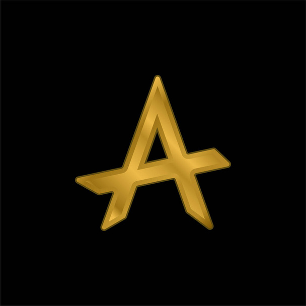 Anarchy gold plated metalic icon or logo vector - Vector, Image