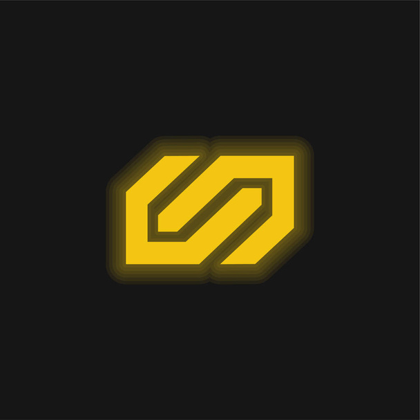 Icona al neon giallo del logo della metropolitana di Barcellona - Vettoriali, immagini