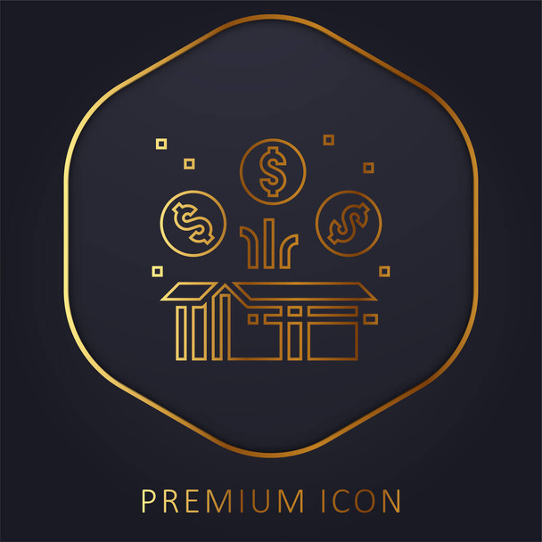 Бонусная золотая линия логотип или значок - Вектор,изображение
