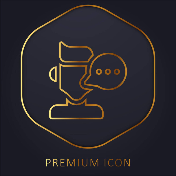 Blogger golden line premium logo or icon - Vector, Image