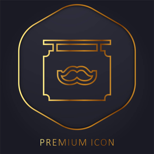 Barbería línea de oro logotipo premium o icono - Vector, imagen
