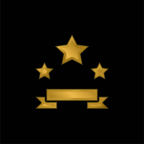 Premio chapado en oro icono metálico o logo vector - Vector, Imagen