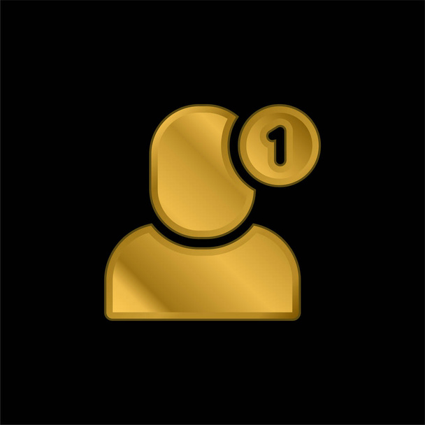 Dodaj "Friend gold plated metalic icon" lub wektor logo - Wektor, obraz