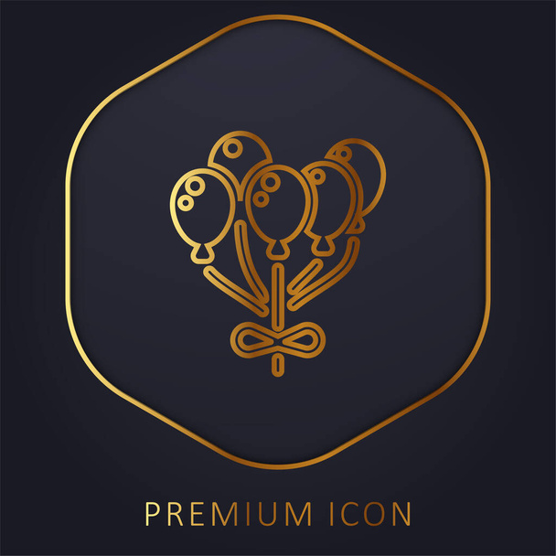 Ballon gouden lijn premium logo of pictogram - Vector, afbeelding