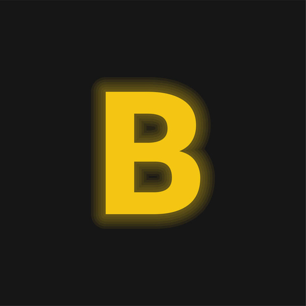 Icono de neón brillante amarillo negrita - Vector, Imagen