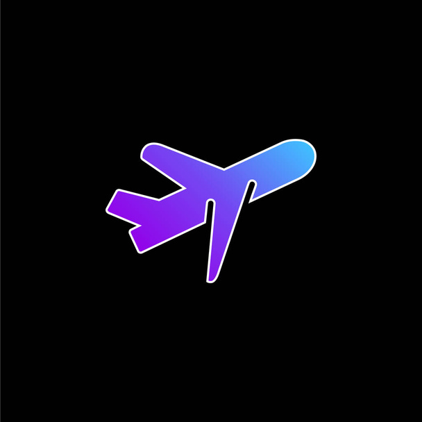 Avião ícone vetor gradiente azul - Vetor, Imagem
