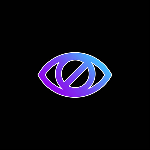 Sinal de olho cego ícone de vetor gradiente azul - Vetor, Imagem