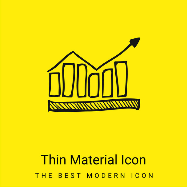 Barre Statistiche Grafica minimale giallo brillante materiale icona - Vettoriali, immagini