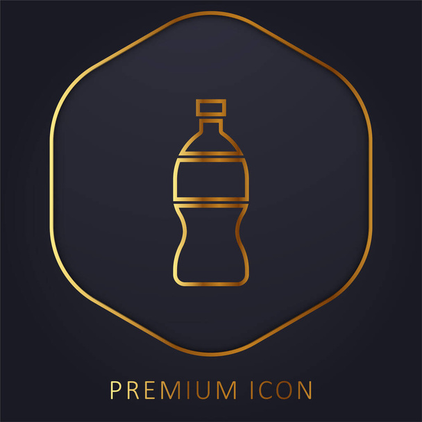 Garrafa linha dourada logotipo premium ou ícone - Vetor, Imagem