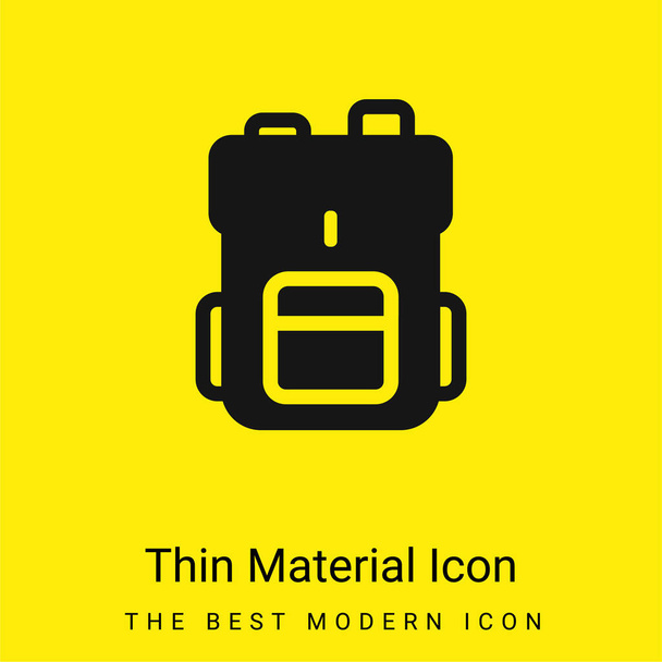 ビッグバックパック最小明るい黄色素材アイコン - ベクター画像