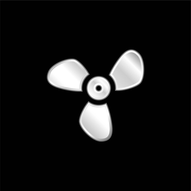 Velká propeller postříbřená kovová ikona - Vektor, obrázek