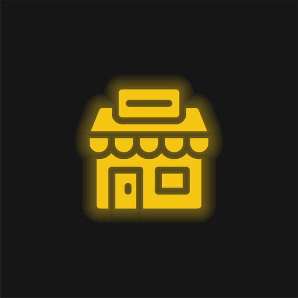 Agencia amarillo brillante icono de neón - Vector, Imagen