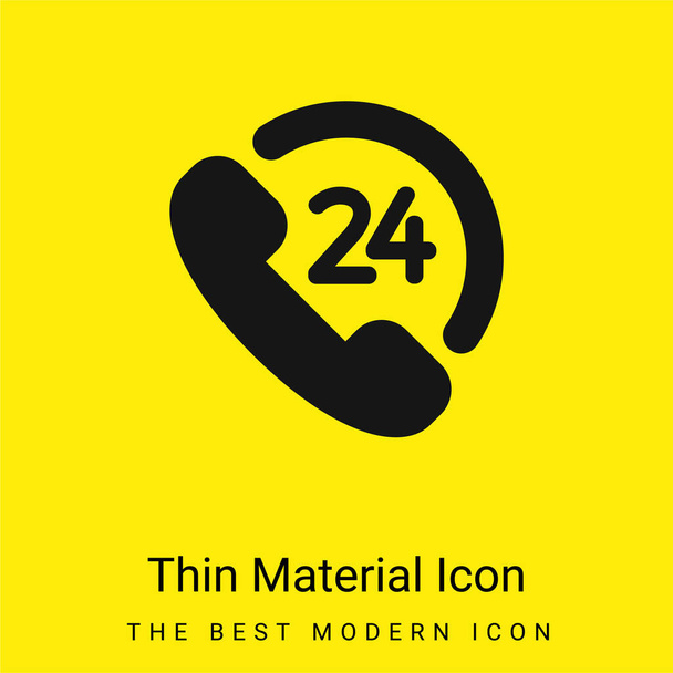 24 Hourse Support minimal bright yellow material icon - Vector, Image