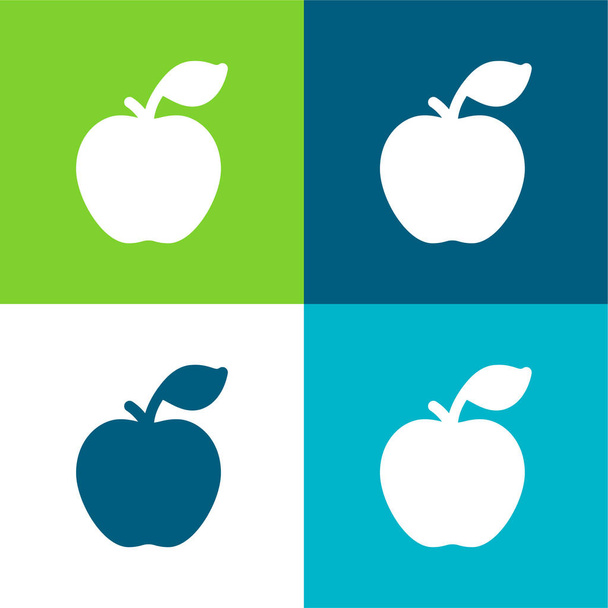 Apple Flat set di icone minime a quattro colori - Vettoriali, immagini