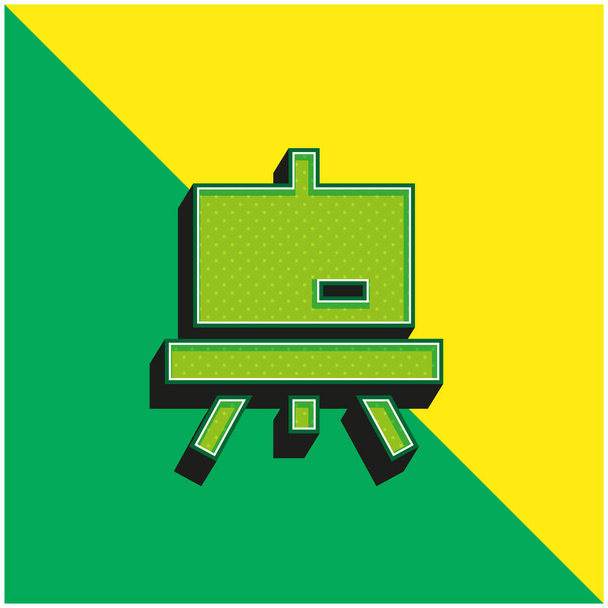 Blackboard Verde e amarelo moderno logotipo vetor 3d ícone - Vetor, Imagem