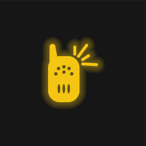 Baby Cry Detector Herramienta amarillo brillante icono de neón - Vector, imagen