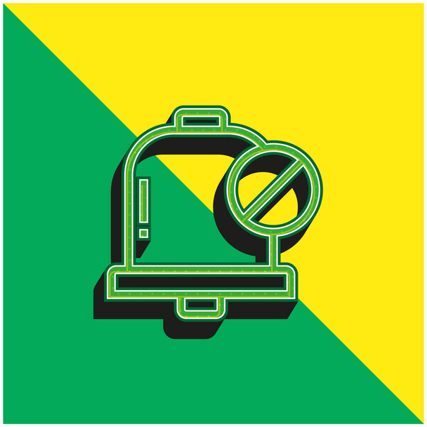 Hälytys Vihreä ja keltainen moderni 3d vektori kuvake logo - Vektori, kuva