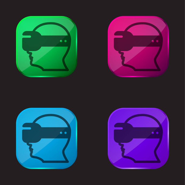 Ar Γυαλιά τέσσερις εικονίδιο κουμπί γυαλί χρώμα - Διάνυσμα, εικόνα