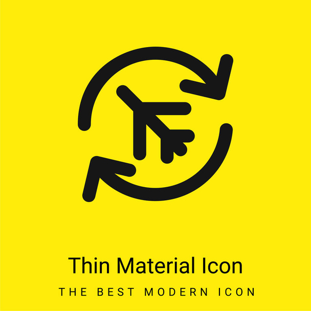 Avion minime icône de matériau jaune vif - Vecteur, image