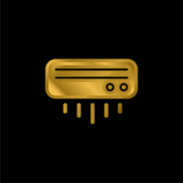 Légkondicionáló aranyozott fémbevonatú ikon vagy logó vektor - Vektor, kép
